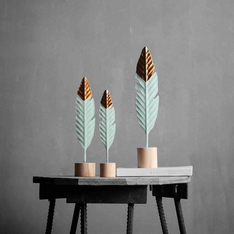 metal-feather-ornamentornamentalliving-simply-house-666536 Ornamental Metal Feather Ornament - Living Simply House