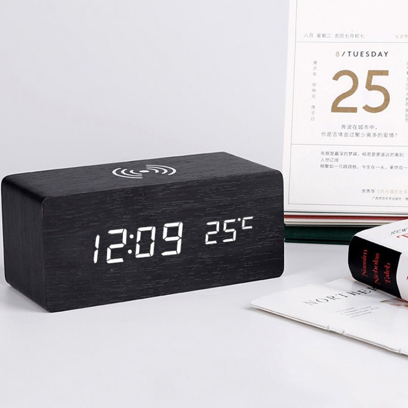 wooden-electric-alarm-clock-with-wireless-charging-padelectronicsliving-simply-house-223357 Electronics Wooden Electric Alarm Clock with Wireless Charging Pad - Living Simply House
